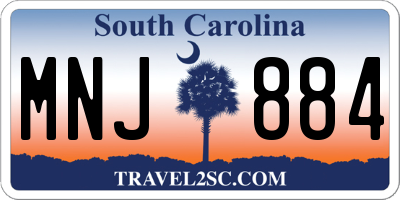 SC license plate MNJ884