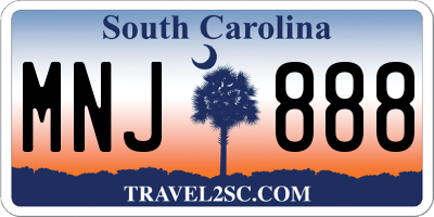 SC license plate MNJ888