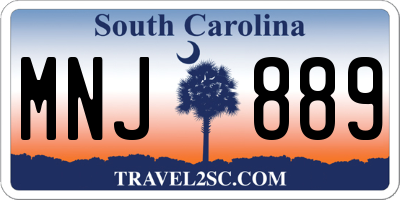 SC license plate MNJ889