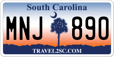 SC license plate MNJ890