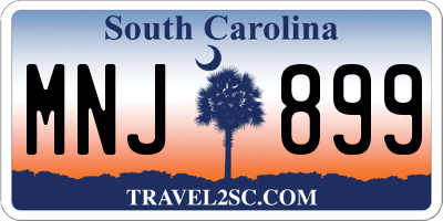 SC license plate MNJ899