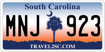 SC license plate MNJ923
