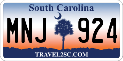 SC license plate MNJ924