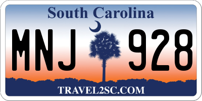 SC license plate MNJ928