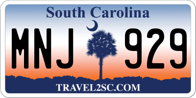 SC license plate MNJ929
