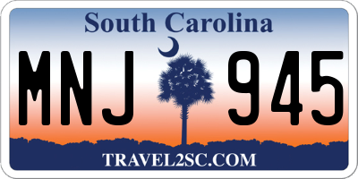 SC license plate MNJ945