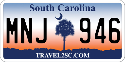 SC license plate MNJ946