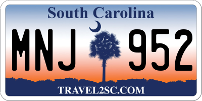 SC license plate MNJ952