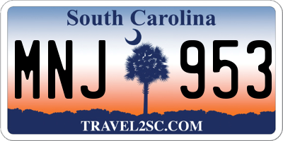 SC license plate MNJ953