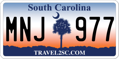 SC license plate MNJ977