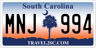 SC license plate MNJ994