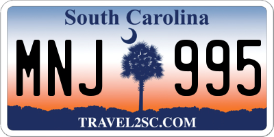 SC license plate MNJ995