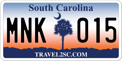 SC license plate MNK015