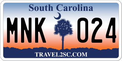 SC license plate MNK024