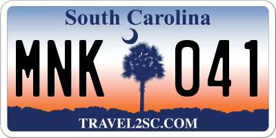 SC license plate MNK041