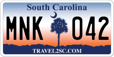SC license plate MNK042