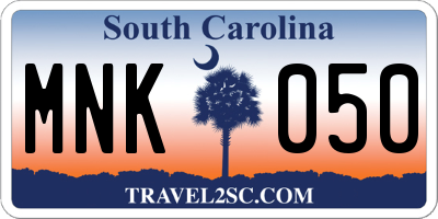 SC license plate MNK050