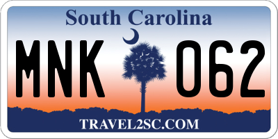 SC license plate MNK062