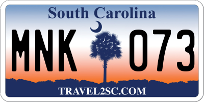 SC license plate MNK073