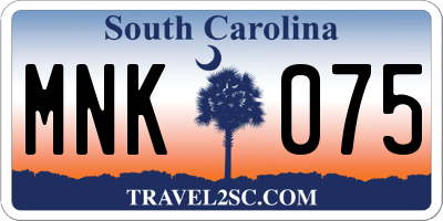 SC license plate MNK075
