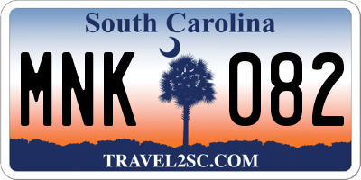 SC license plate MNK082