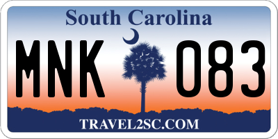 SC license plate MNK083