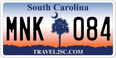 SC license plate MNK084