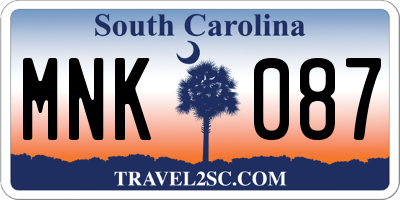 SC license plate MNK087