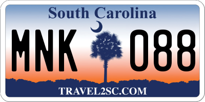 SC license plate MNK088