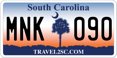 SC license plate MNK090