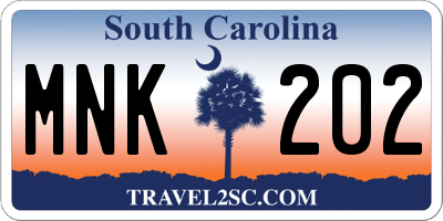 SC license plate MNK202