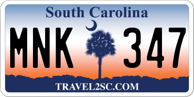 SC license plate MNK347