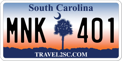 SC license plate MNK401