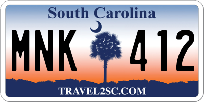 SC license plate MNK412