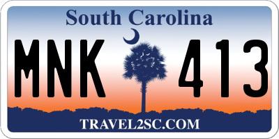 SC license plate MNK413