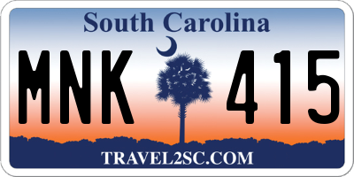 SC license plate MNK415