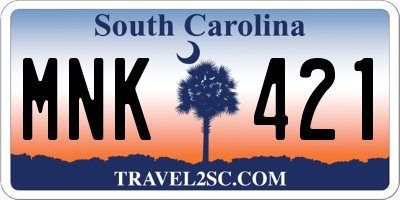 SC license plate MNK421