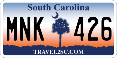 SC license plate MNK426