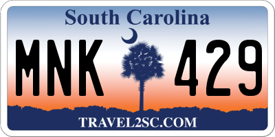 SC license plate MNK429
