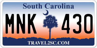 SC license plate MNK430