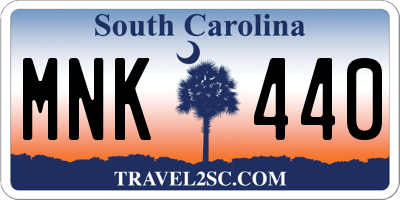 SC license plate MNK440
