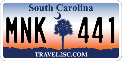 SC license plate MNK441
