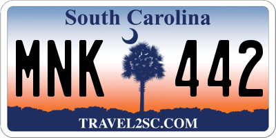 SC license plate MNK442