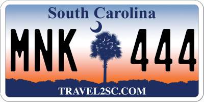 SC license plate MNK444