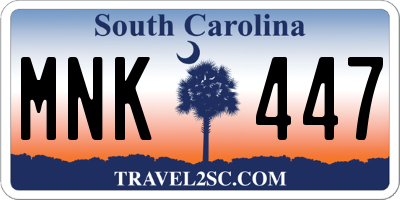 SC license plate MNK447