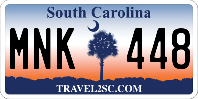 SC license plate MNK448