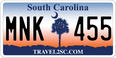 SC license plate MNK455
