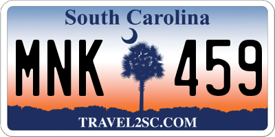 SC license plate MNK459