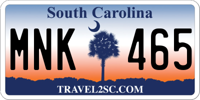 SC license plate MNK465
