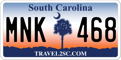 SC license plate MNK468